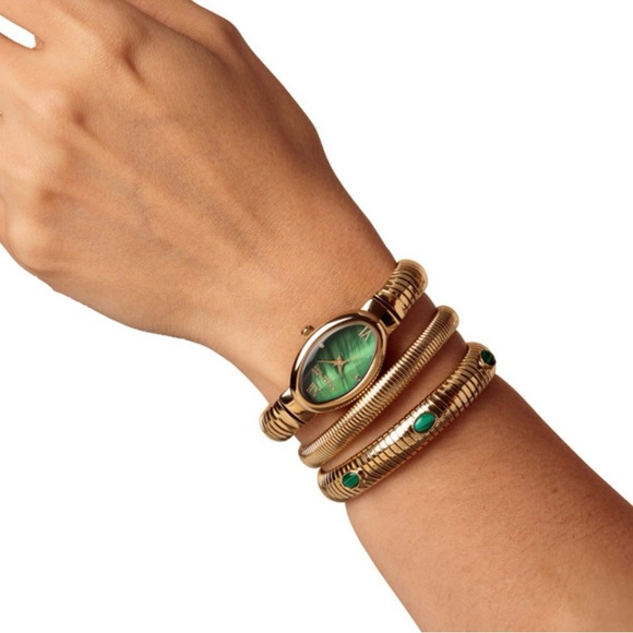 Anne Klein Green Malachite Watch & Bracelet Set NWT - Picture 14 of 14